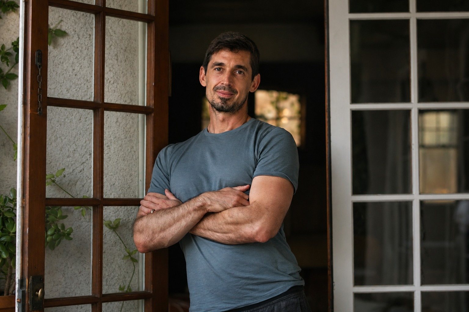 Ian Stratton standing in an open doorway